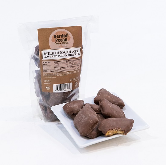 MILK CHOCOLATE COVERED PECAN BRITTLE